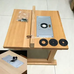 木工ベンチ用4リングプランジルーター付きアルミニウムルーターテーブルインサートプレートルーターテーブルプレート