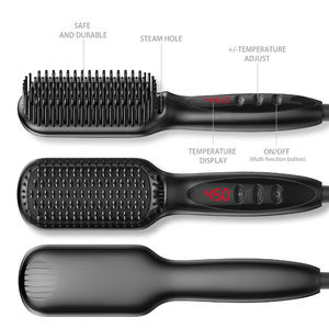 Hot Bedazzled Travel Edge Control Hair Steamer <strong>Brush</strong> Hair Straightener Travel Edge Control Hair <strong>Brush</strong> - Product Image 2