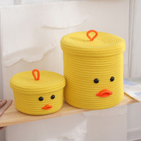 Panier de rangement en coton corde canard décoration de fête pour enfants fournitures de vacances de Pâques dessin animé canard panier d'animaux de Pâques