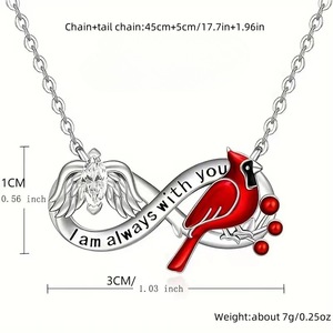 Nuevo colgante de collar de 8 pájaros con símbolo infinito con alas de Ángel Cardenal de moda-Collares colgantes de moda con estilo - Product Image 6