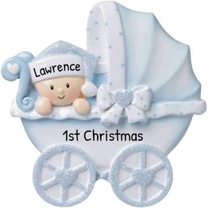 Ensemble d'ornements de Noël en résine <span class=keywords><strong>pour</strong></span> poussette, premier Noël de bébé, souvenir de vacances personnalisé avec nom <span class=keywords><strong>pour</strong></span> garçon et fille - Product Image 1