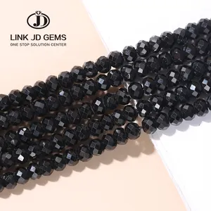 JD New Natural High Grade Craft Stone Beads Multi-faceted Black Spinel Abacus Beads For DIY Perforated Gemstone Beads