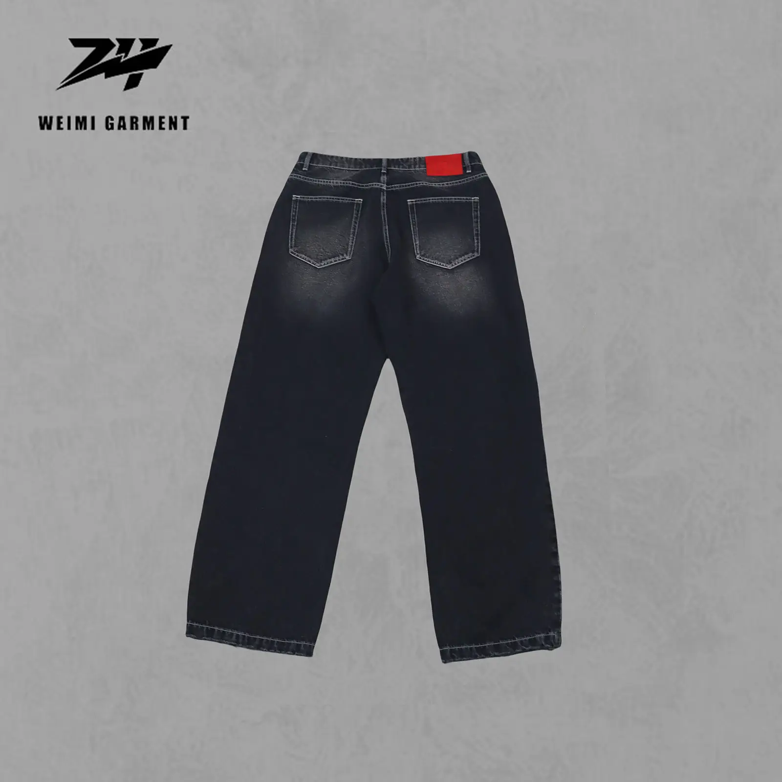 Jean ample droit Baggy grande taille pour hommes Offre Spéciale pantalon Streetwear à logo brodé personnalisé