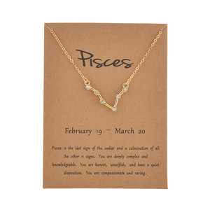 Collier personnalisé OEM plaqué or avec pendentif étoile en strass, signe du zodiaque, collier ras du cou, horoscope, carte de vœux, astrologie - Product Image 5