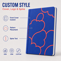Carnet A5 personnalisable de qualité supérieure, couverture rigide en PU, papier vierge, finition mate, idéal pour journalisation quotidienne, études et travail
