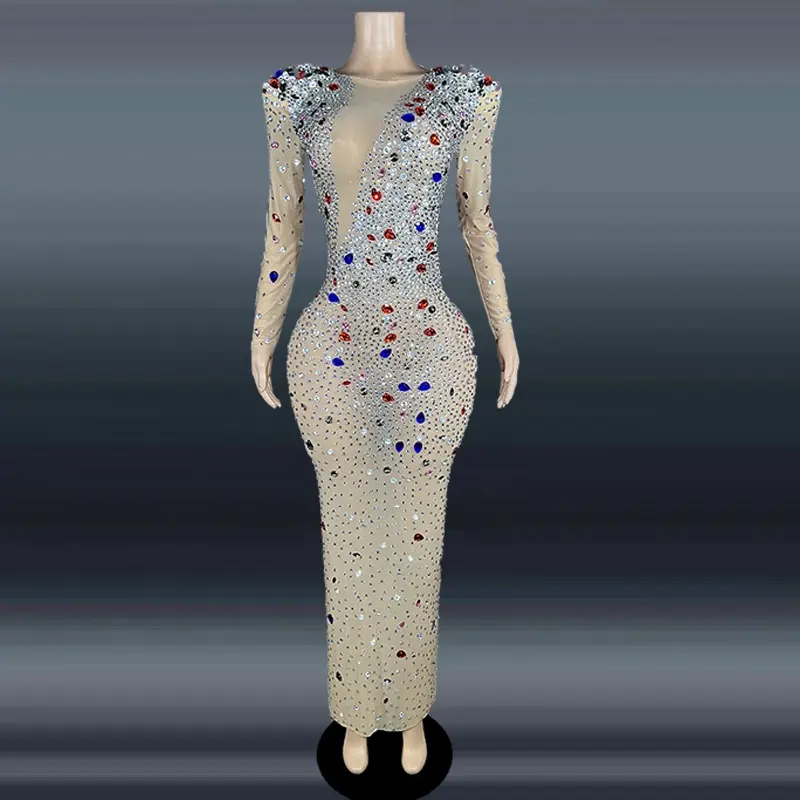 Novance-vestido de graduación con diamantes de cristal de colores, vestido de noche de fiesta con piedra, productos de tendencias de Y1987-BC, novedad de 2022