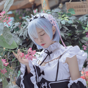 Re Zero Plus Size Rem Ram Cosplay Maid Outfit Women Polyester Summer 2022 Game Anime Role Playing - Product Image 3