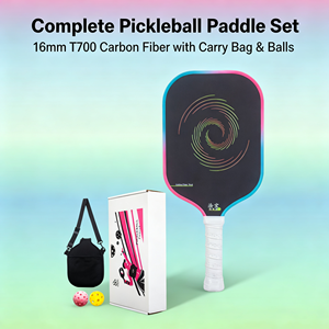 Ensemble complet de pickleball avec pagaie en bois de peuplier à structure alvéolée 40 trous de forme standard, sac de transport, balles et poignée antidérapante pour enfants - Product Image 5