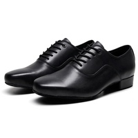 Zapatos de baile para hombre, calzado de salón latino de piel de vaca, tacones altos de 3cm, Tango
