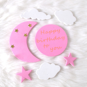 Lune Nuage Étoiles Cupcake Topper <span class=keywords><strong>Anniversaire</strong></span> Gâteau Ornements pour Baby Shower Party Décorations <span class=keywords><strong>EVA</strong></span> - Product Image 5