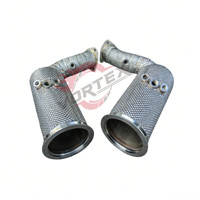 Vortex 304 Acier inoxydable 1,5 mm d'épaisseur Poli miroir Haut débit Collecteur d'échappement universel catalyseur intégré Audi RS Q8 SQ8 4.0T V8