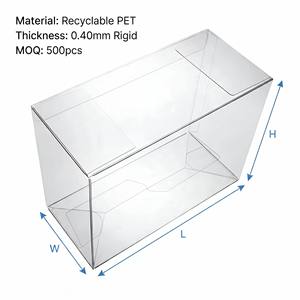 Boîte pliante en <span class=keywords><strong>plastique</strong></span> transparente <span class=keywords><strong>avec</strong></span> logo personnalisé et <span class=keywords><strong>couvercle</strong></span> rabattable pour le rangement <span class=keywords><strong>de</strong></span> cadeaux et <span class=keywords><strong>de</strong></span> fournitures <span class=keywords><strong>de</strong></span> bureau, en PET/PVC recyclé - Product Image 4