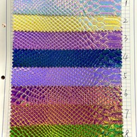 Cuir synthétique PU gaufré effet peau de serpent, réfléchissant au laser, 0,6-0,7 mm, vente directe usine, pour sacs 631