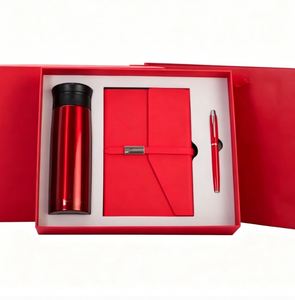 Wholesale Corporate Leather Notebook Bottle Gift Sets Customizable Luxury A5 Diary Note <b>Book</b> Meeting Notepad Gift Box With Pen - Product Image 3