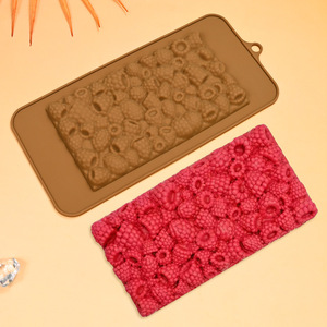Fraise framboise <span class=keywords><strong>Pile</strong></span> fruits motif Silicone moule bricolage abeille fleur gâteau décoration <span class=keywords><strong>Rectangle</strong></span> outils de cuisson - Product Image 2