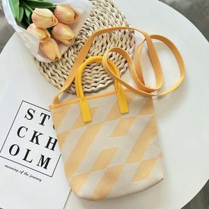 Phong cách dệt kim checkerboard Vai Tote túi kẻ sọc điện thoại túi Jacquard rô Crossbody Túi cho phụ nữ - Product Image 6