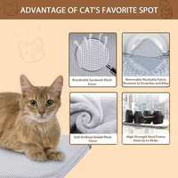 Lit hamac suspendu robuste pour chat Perchoir de fenêtre pliable sans fil avec coussin