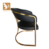 Moderne Simple Lumière Luxe Or Doré Métal Fer Acier Tube Jambe Imperméable Microfibre Cuir Exécutif Confortable Chaise Bureau