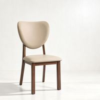 Chaise de salle à manger en bois massif avec dossier rembourré en cuir, design simple et moderne pour la maison, les restaurants et les hôtels