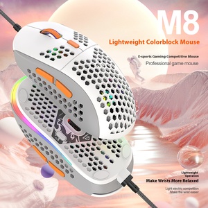 Wolf M8 Tùy Chỉnh RGB Có Dây Chuột Chơi Game Trọng Lượng Nhẹ Với Macro Định Nghĩa Cho Thuận Tay Phải Người Dùng Màu Sắc Phù Hợp Với Máy Tính - Product Image 1