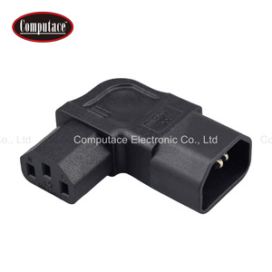อะแดปเตอร์แปลงไฟแบบมุมฉาก 90 องศา สีดำ IEC C13 ตัวเมีย เป็น C14 ตัวผู้ 10A 250V สำหรับพีซี เซิร์ฟเวอร์ ยูพีเอส จอภาพ - Product Image 1