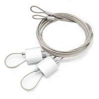 Câble métallique pour panneau LED de plafond, kit de suspension à taille réglable avec pince de câble à boucle et autres accessoires d'éclairage