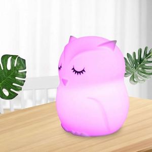 Linda Lámpara Nocturna de Silicona con Forma de Búho, con LED que Cambia de Color, Recargable, Lámpara de Noche para Niños, Regalo Creativo con Logotipo Personalizado para Niños - Product Image 3