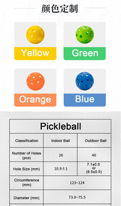 Balle d'entraînement pour entraîneur de pickleball, 26 trous, nid d'abeille, vol lent, balle d'entraînement en EVA pour les instructeurs professionnels - Product Image 6