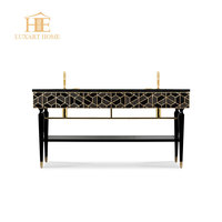 Miroir mural de luxe en marbre noir brillant, acier inoxydable doré, marbre Triano, Nero Marquina, Anthracite pour la décoration intérieure