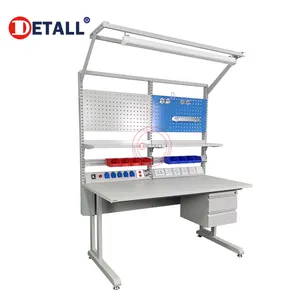 Detall lights cleanroom antistatic metal workbench with drawer