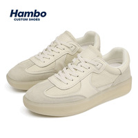 Chaussures décontractées rétro pour hommes Hambo, nouvelle tendance, baskets en cuir, doublure en maille respirante, semelle en caoutchouc, vente en gros d'usine, support OEM ODM
