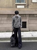 Blouson Bomber Homme Personnalisé OEM Vintage à Fermeture Éclair Coupe Ample en Toile pour l'Extérieur Collection Hiver Col Rabattu 340g Décontracté