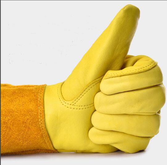 Прочные плотные рабочие садовые перчатки из воловьей кожи, длинные защитные перчатки предплечья, перчатки с обрезкой роз