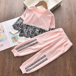 Conjunto de Ropa para Niñas 2022, Sudadera de Manga Larga con Encaje + Pantalones con Letras, Conjunto de 2 Piezas para Primavera y Otoño - Product Image 6