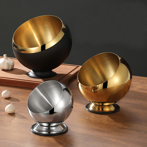 <span class=keywords><strong>Bol</strong></span> à condiments de luxe en acier inoxydable doré et argenté, incliné, avec couvercle, pour service traiteur, buffet et hot pot - Product Image 4