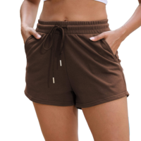 Shorts décontractés pour femmes, confortables, pour l'été, athlétiques, en coton élastique, avec poches, taille mi-haute