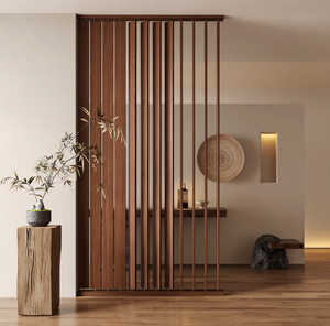 Paravent en bois Art Déco avec poutre rotative et lames orientables pour séparation <span class=keywords><strong>de</strong></span> pièce multifonctionnelle dans le <span class=keywords><strong>salon</strong></span> ou l'entrée - Product Image 1