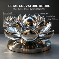Sculpture de lotus en acier inoxydable, grande statue florale en métal pour hall d'hôtel, club-house, décoration intérieure, exposition artistique, ornement