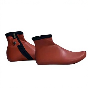 <b>Men's</b> Winter Custom Logo Leather No Show <b>Socks</b> with Zipper Side Breathable Digital Printing Knitted Design for Outdoor Travel - Product Image 1