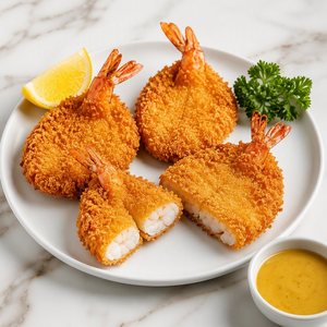 กุ้งปังโก้รูปพัดคุณภาพพรีเมียมจากกวางตุ้ง รับผลิตแบบ OEM แบรนด์ส่วนตัว สำหรับโรงแรม บุฟเฟ่ต์ บาร์ ปาร์ตี้ รส<span class=keywords><strong>กรอบ</strong></span>ทองคำ จากผู้ผลิต - Product Image 2