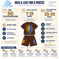 Ensemble streetwear d'été deux pièces pour homme, t-shirt et short imprimés numériquement soleil et lune, en mélange de coton respirant