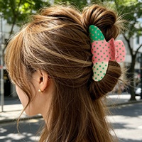 Promo! Jepit Rambut Korea Tiga Warna Motif Polkadot PVC, Jepit Model Gigi Hiu Lucu untuk Wanita, Hiasan Rambut Sehari-hari