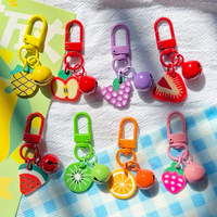 Porte-clés créatif en forme de fruit, pendentif en argile polymère, accessoires mignons, ornements à suspendre pour sac de couple, petit cadeau pour enfants