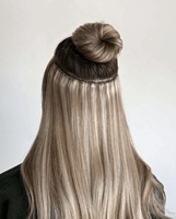 Extensions de cheveux humains brésiliens Remy vierges à double trame, cuticules alignées, trame brute à coudre, 100g