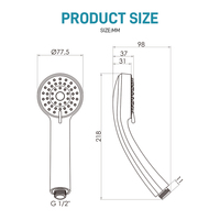 Pommeau de Douche à Main ABS Chromé Haute Pression 3 Modes de Jet Économiseur d'Eau Design Moderne pour Salle de Bain - Vente Flash