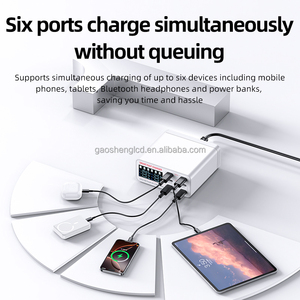 <span class=keywords><strong>Chargeur</strong></span> <span class=keywords><strong>USB</strong></span> rapide 55W 3.0, adaptateur 6 ports, station de <span class=keywords><strong>charge</strong></span> <span class=keywords><strong>USB</strong></span> pour iPhone, iPad, téléphone, <span class=keywords><strong>charge</strong></span> rapide, affichage numérique - Product Image 5