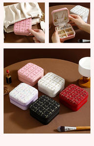Wholesale <b>Storage</b> <b>Box</b> <b>Small</b> Jewelry for Earrings Rings Travel Organizer with Compartments Portable Case Women - Product Image 2
