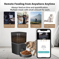 Distributeur automatique de nourriture pour animaux de compagnie, grand volume 6L, moderne, pour chiens et chats, avec application mobile WiFi, caméra, écran LCD, télécommande, puce électronique