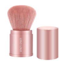 Kuas Makeup Kabuki dapat ditarik portabel tunggal kosmetik kustom Foundation perona pipi bedak tabur kuas rias untuk bedak