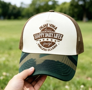 Gorra Trucker de Camuflaje Bordada Personalizada, Gorra de Béisbol de 5 Paneles con Malla Trasera para Hombre y Mujer, Protección UV, Gorra para Exteriores - Product Image 6